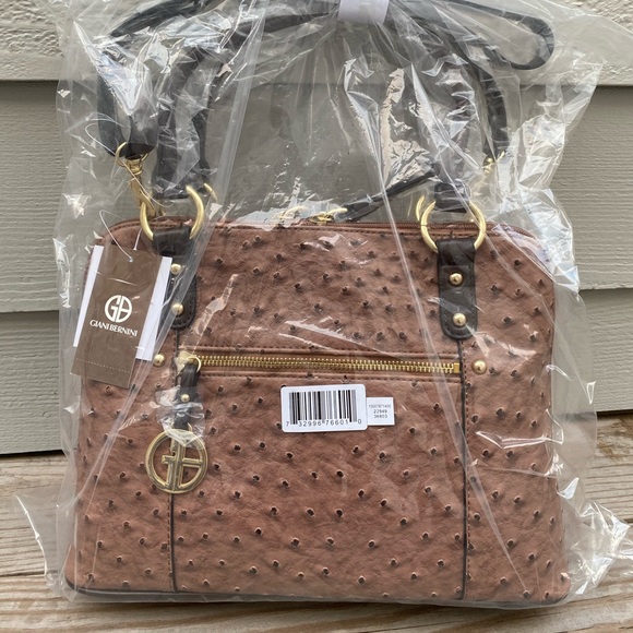 NWT  Ostrich-Embossed Dome Satchel - Picture 9 of 10